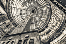 Looking Up Beside Shot Tower At The Domed Roof Of Melbourne Cent