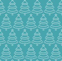 Wall Mural - Seamless Christmas tree pattern