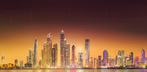 Poster - The beauty panorama of Dubai marina. UAE