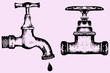 water tap, doodle style, sketch illustration