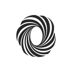 O letter logo formed by twisted lines.