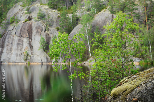 Naklejka - mata magnetyczna na lodówkę Piękne jezioro Saimaa w Finlandii