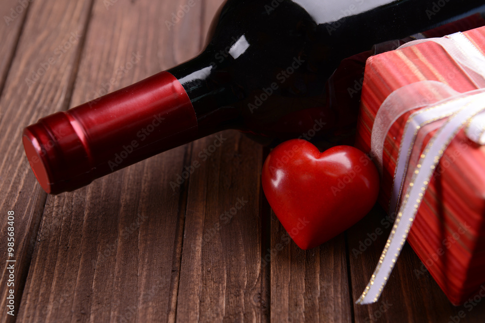 Decorative setting on St. Valentine's occasion, close-up