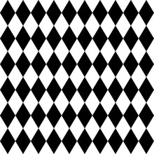 Seamless Harlequin Pattern-black And White