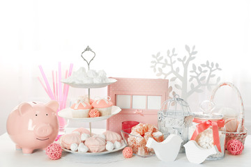 Wall Mural - Candy bar at Birthday party for little girl