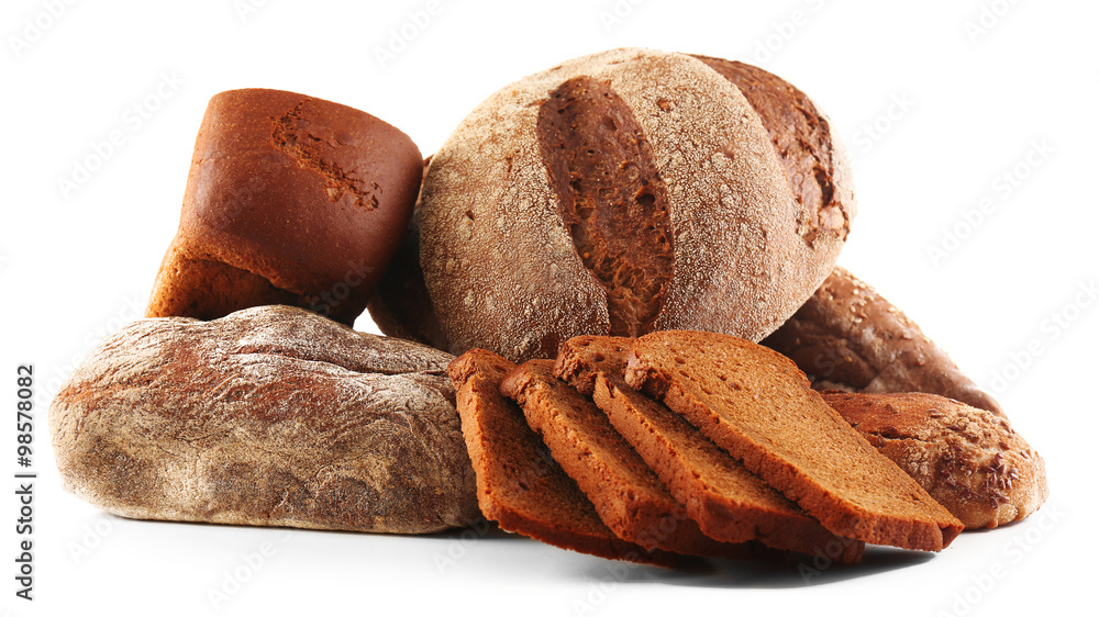 Bread isolated on white