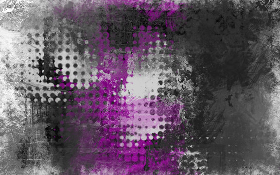 Wall Mural -  - Abstract grunge background with grey, white and purple 