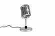 © Hayati Kayhan - Retro microphone on white background.