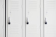 white lockers in gym
