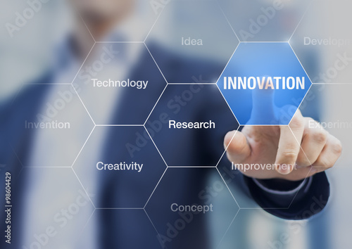 Fotografie, Obraz Innovation concept presented by a consultant in management on we