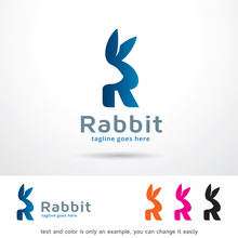 Rabbit Letter R Logo Template Design Vector