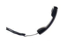 Abandoned Handset And A Piece Of Wire. Object On A White Background.