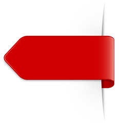 Wall Mural - Long red arrow sticker with shadow & space for text