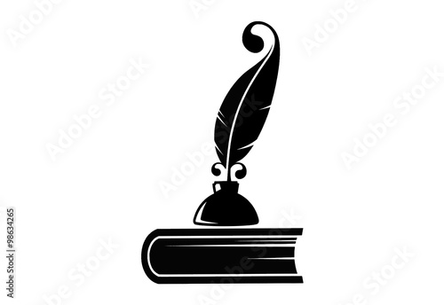 Перо, чернила и книга Stock Vector | Adobe Stock