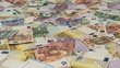 © dj_mono - money background, euro bills seen from side angle
