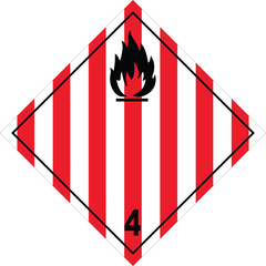 Wall Mural - Flammable Solid Substance Warning Sign, warning symbol, stock photo