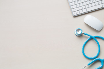 Stethoscope in doctors desk