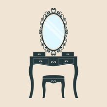 Dressing Table  On A Background