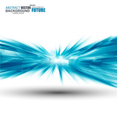 Leinwandbilder - Curve flow blue smoke motion vector background