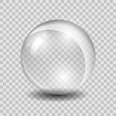 white transparent vector glass sphere