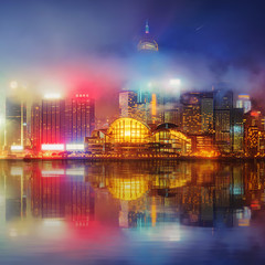 Wall Mural - Panorama of Hong Kong and Financial district