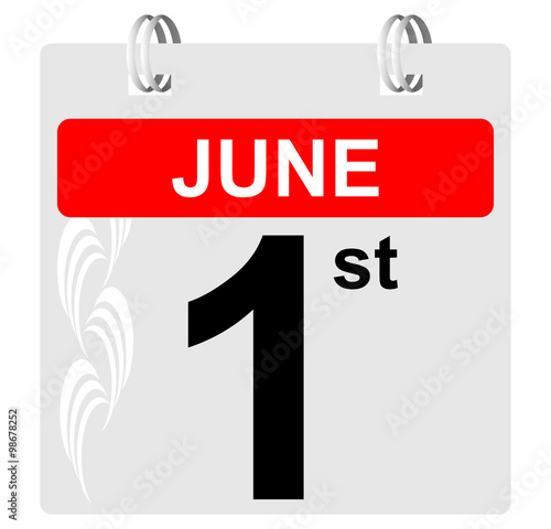 1st june calendar with ornament Buy this stock vector and explore
