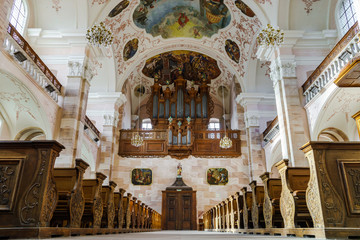 Wall Mural - Ebersmunster Abbey Cathedral majestic interior