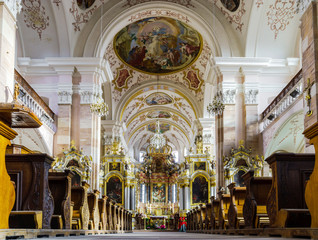 Wall Mural - Ebersmunster Abbey Cathedral majestic interior