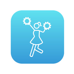 Poster - Cheerleader line icon.