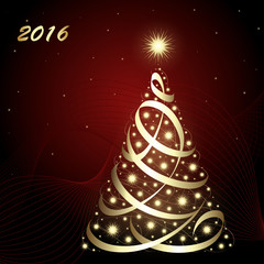 Wall Mural - 2016 Christmas / New Year card, vector