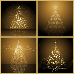 Wall Mural - Set of Vector new year tree / Christmas tree
