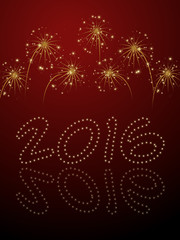 Wall Mural - Vector new year fireworks 2016