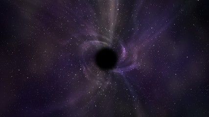 Wall Mural - A black hole in the middle of the outer space absorbing nearest stars.