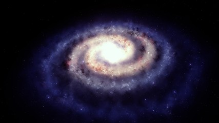 spectacular view of a glowing galaxy - gravitationally bound system of stars.