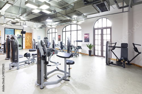 Obraz w ramie interior of modern gym