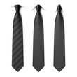 Black business neck ties with different styles of collars