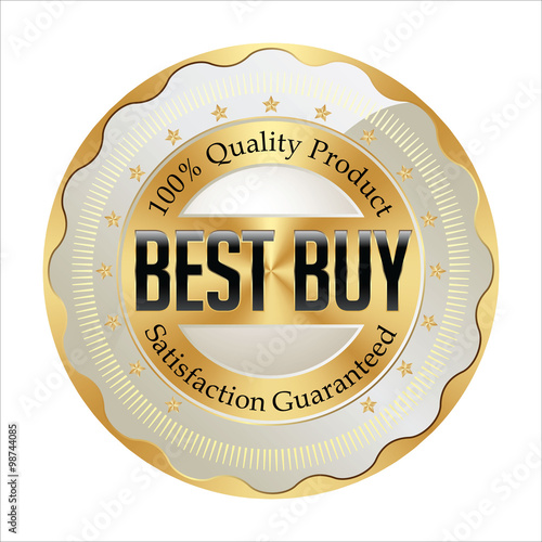 Badge Gold With White And Black Shiny Luxury Badge On White Background Best Buy Buy This Stock Vector And Explore Similar Vectors At Adobe Stock Adobe Stock