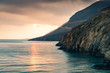 Rocks in Chora Sfakion at sunset. Crete. Greece