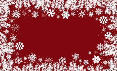 Wall Mural - christmas frame with snow flakes