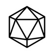 20 sided  20d dice line art icon for apps and websites