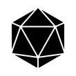 20 sided / 20d dice flat icon for apps and websites