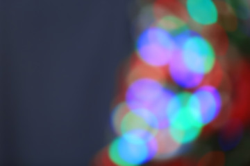 Canvas Print - Christmas lights on Christmas tree of abstract background