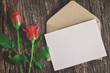 Greeting card with red roses