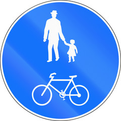 Wall Mural - Road sign used in Switzerland - Cycle and pedestrian route