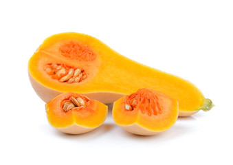 butternut squash on white background