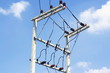 Electricity power tower and transmission lines