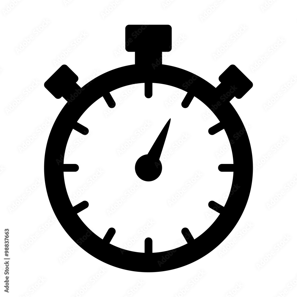Stopwatch timer flat icon for apps and websites - obrazy, fototapety, plakaty 