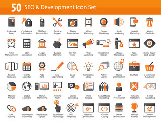 Set of SEO and Development icons