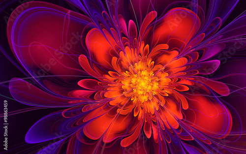 Abstract Fractal Background Wavy Red Purple Flower Stock Illustration Adobe Stock