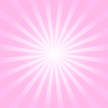 Light Pink Sunburst Background. Starburst Texture. Vector Illustration.